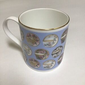 Porcelain Teacup Motif The British Museum Bone China Blue Coffee Cup Gilded Gold